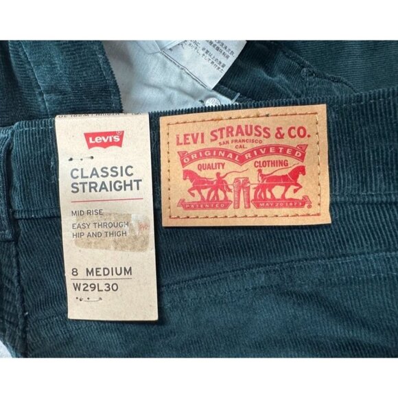 Levi's Classic Straight Corduroy Jeans Emerald Green Mid Rise Women's 8 M 29x30 - Picture 9 of 14